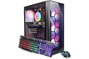 STGAubron Gaming PC Computer Desktop, Intel Core i7 8th Gen up to 4.1GHz, GeForce RTX 3050 6G, 32G DDR4, 1T SSD, WiFi 6, BT 5