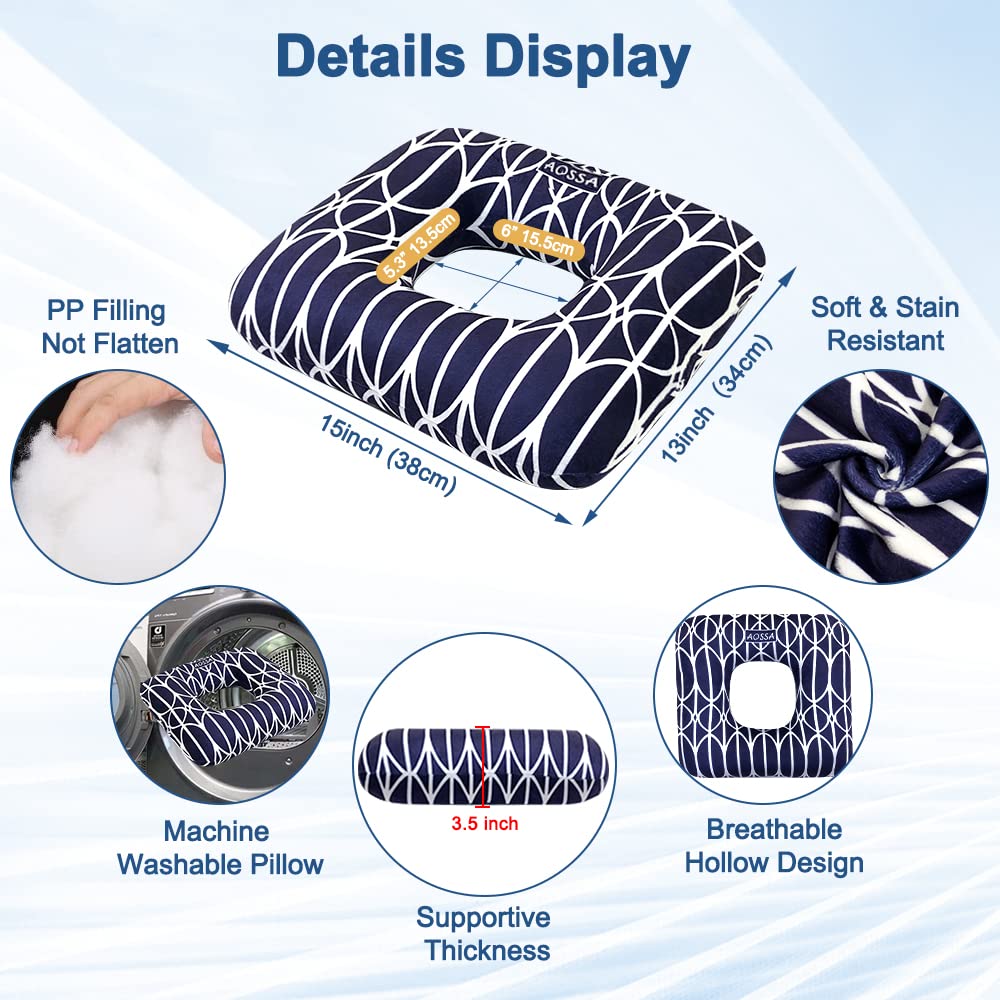 AOSSA Hemorrhoid Cushion, Donut Pillow, Doughnut Bed Sore Butt Pregnancy Pillows for Sitting, Medical Tailbone Head Hip Ear Piercing Sciatica Post Surgery Chair Seat Pad
