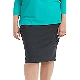 ESTEEZ Plus Size Knee Length Stretchy Cotton Pull-On Pencil Skirt for Women 1X - 4X - Dallas