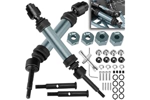 BRCatWPark Drive Shaft Axles Upgrades Part for 1/10 Rustler 2WD (VXL)/Stampede 2WD (VXL),RC Steel #45 2Pcs Driveshafts CVD w/Hex Hops Up,Titanium