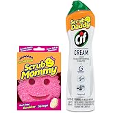 Scrub Daddy Scrub Mommy + Cif Cream All Purpose Cleaner, Original - Cleaning Supplies with Household Cleaning Cream &amp; Non Scratch Sponge - Bathroom &amp; Kitchen Cleaner