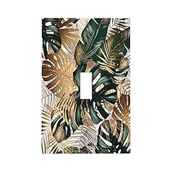 Green Tropical Leaves Gold Palm Leaf Botanical 1