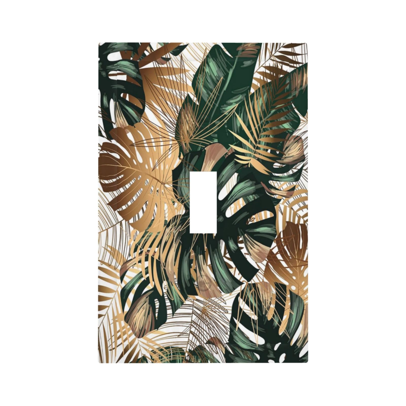 Green Tropical Leaves Gold Palm Leaf Botanical 1