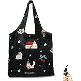 BeeGreen Black Red House Ultimate Travel Tote Bag - Reusable Grocery Shopping Bag - Foldable Compact Portable Lightweight Duffle Bags