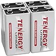 Tenergy 9V Lithium Batteries, 1200mah Non-Rechargeable Batteries, 10 Years Shelf Life Lithium 9 Volt Batteries, 4 Pack