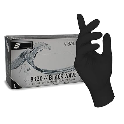100 STK. (1 Box) Einweghandschuhe - EU-Schutz - Schwarze Nitril-Handschuhe puderfreie Tätowierhandschuhe Kochhandschuhe (8 / 
