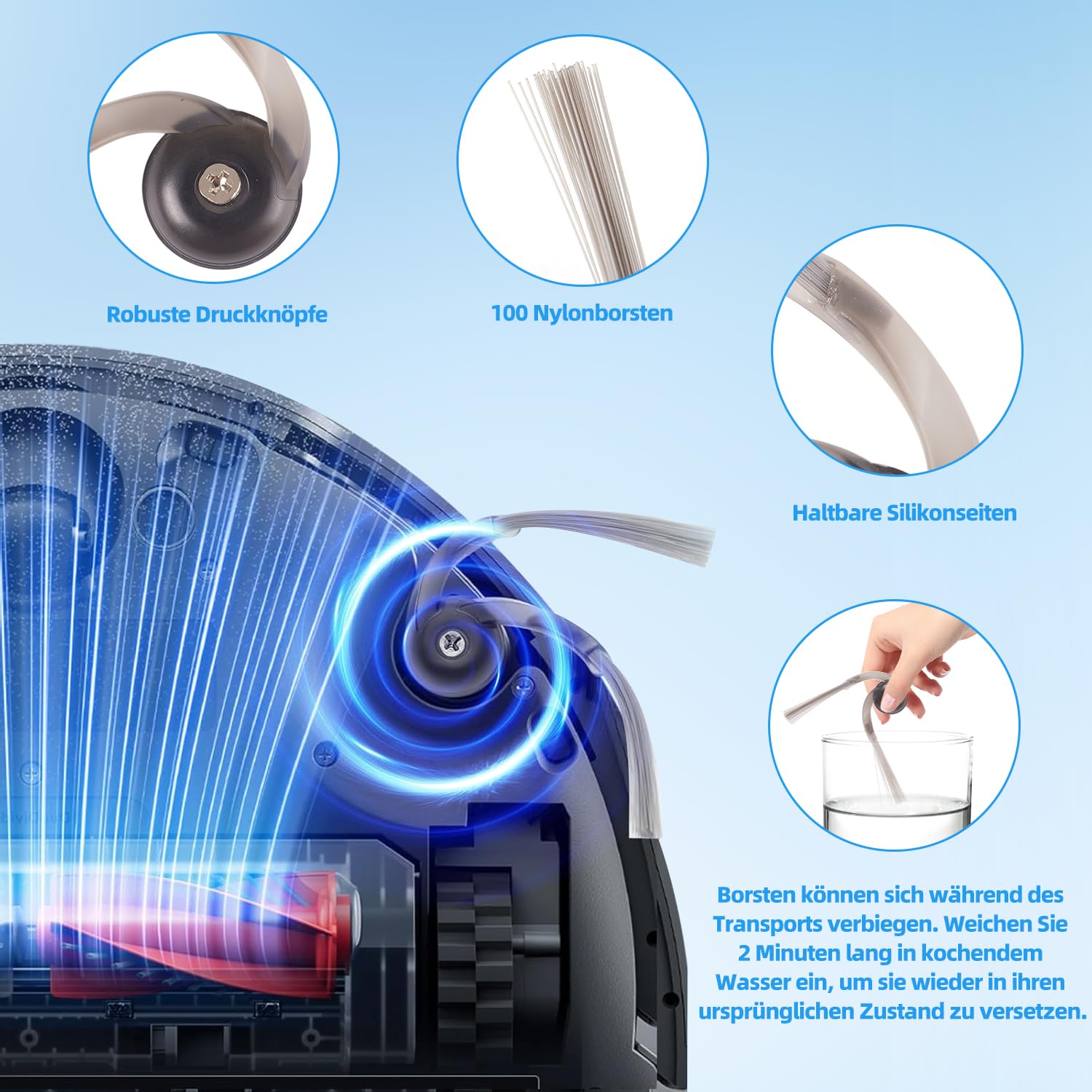 28 Stück Zubehör für Roborock Saros 10R / Qrevo CurvX/Qrevo Curv 2 Pro Saugroboter, Ersatzubehör 4 Hauptbürsten 6 Wischpads 6 Staubbeutel 6 Seitenbürsten 4 Filter 1 Reinigungsbürste 1 Schraubendreher 7
