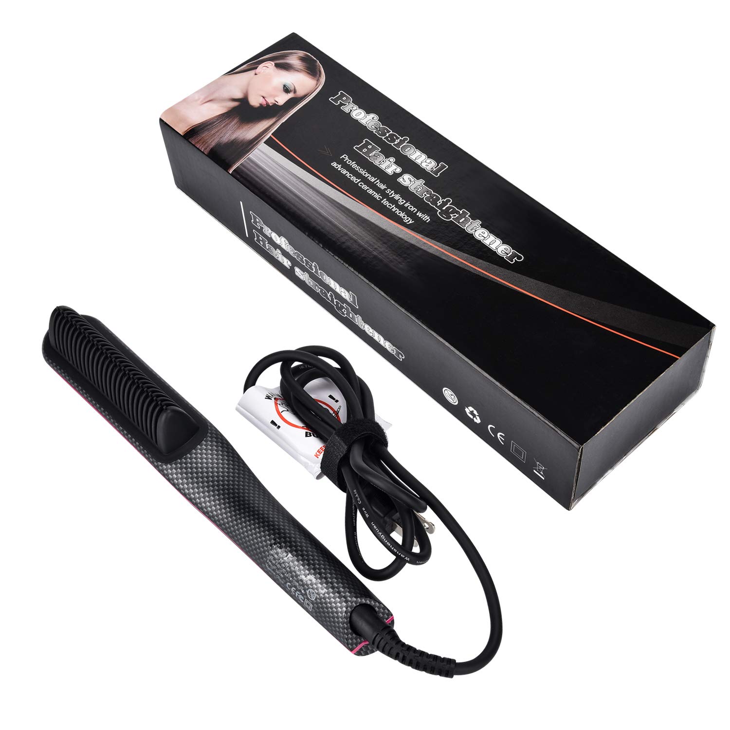 BESTBOMG Plancha de pelo barba flequillo para Los hombres Peine alisador barba alisar funciona fijador peinar Rizador de pelo Multifuncional La rápida enderezadora (Rectángulo)