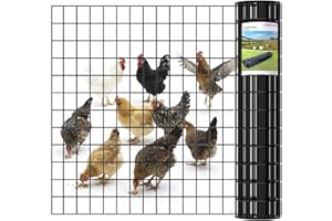 HMOLIKH Black Chicken Wire Fencing 16 Gauge, PVC Coated Welded Mesh Fence 2" x 3" Gap, for Vegetable Garden, Yard, Little Animal Protection, Baby Care, and Pet Enclosures DIY Projects 24" x 50 ft