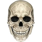 FLORENCE IISA Realistic Full Head Skull Mask with Movable Jaw for Halloween Cosplay, Creepy and Scary Latex Skull Mask