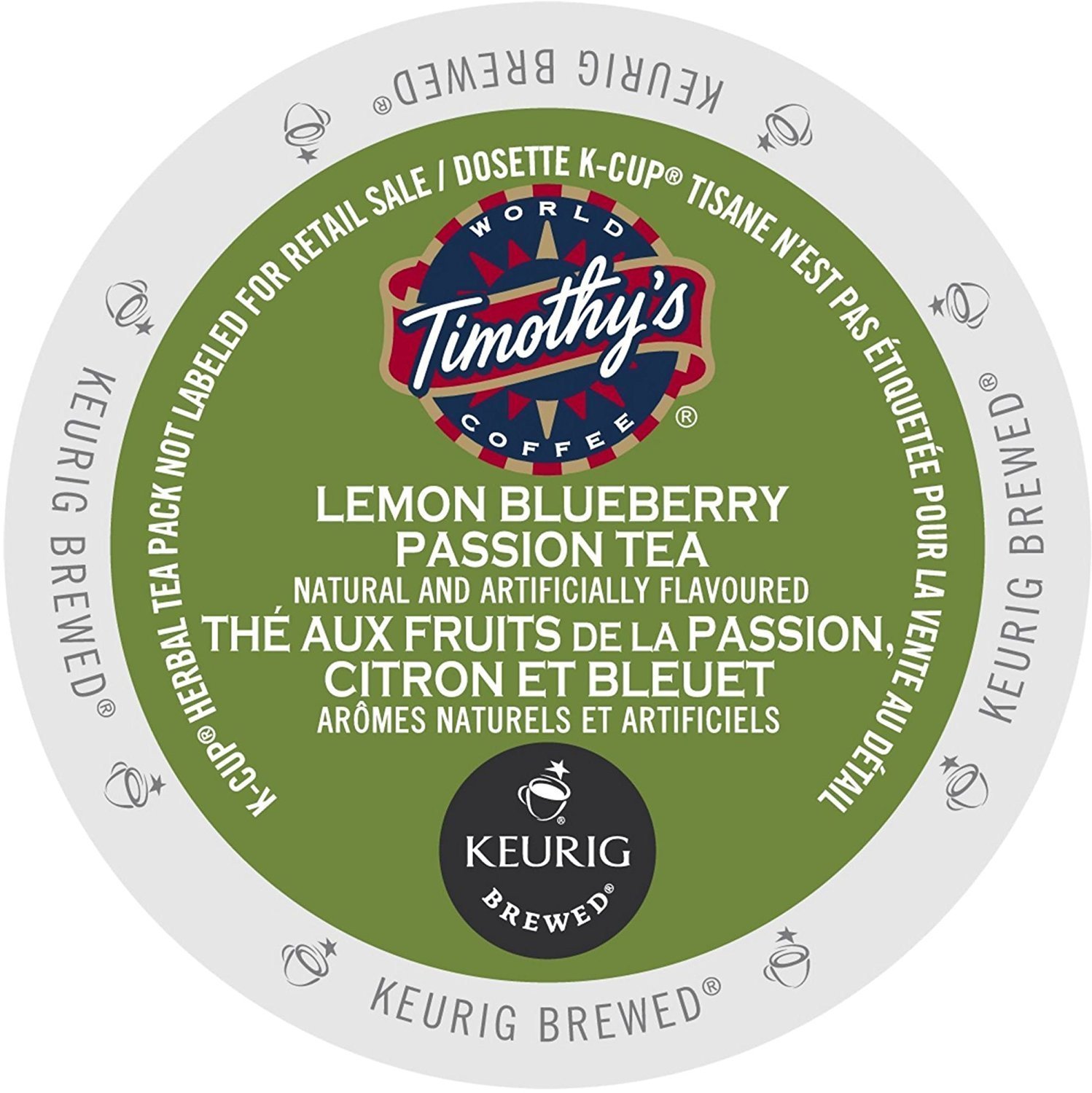 Timothy's World Coffee Lemon Blueberry Passion Tea K-Cups (24 count)