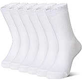 AMENLAN Girls Ruffle Crew Socks Little Kids School Uniform Cute Cotton Frilly Dress Socks 6 Pairs