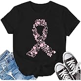 LBP Womens Breast Cancer Hope T-Shirts Pink Ribbon Shirts Breast Cancer Awareness Tee