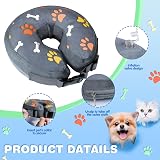 ANWA Inflatable Dog Collar After Surgery Adjustable Recovery Cone Blue Paw view 2