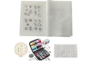 Embroidery Stitch Book Kit,Portable All Scenario Embroidery Stitch Book & Complete Toolkit Sewing Kit,Perfect for DIY Beginne