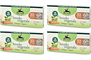 Alce Nero: "Brodo Vegetale" Organic Bouillon Cubes Pack of 10, 10g Each Pack of 4 [ Italian Import ]