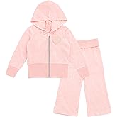 Wicked Girls Velour Zip Up Hoodie and Flare Pants Outfit Set Toddler to Big Kid Sizes (4T - 14-16)