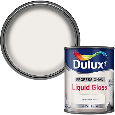 Dulux Liquid Gloss Paint Pure Brilliant White 750ml Wood Metal Interior Exterior