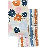 Desert Aqua 2 Pack Double Sided Kitchen Towels || Dish Towels ||Quick Dry || Designer Prints || Highly Absorbent || Hanging Hook (Rust)