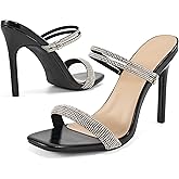 Reimferce Comfortable Heels for Women Wedding: Fashion Womens Stiletto Heeled Sandals for Party Prom - Ladies Sparkle Heel Shoes