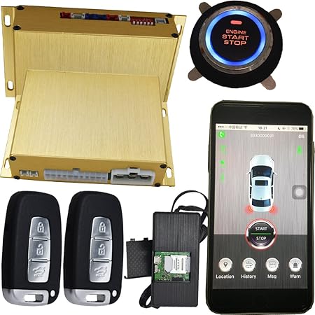 Amazon 自動車gpsセキュリティアラームシステムモバイルapp中央ロックロック解除開始停止エンジン カーセキュリティ 車 バイク