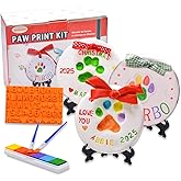 LOOBANI 3packs Dog Paw Print Ornaments Kit,DIY Pet Footprint Memorial Impression Keepsake for Puppy and Cats Owners with Light Clay & Deluxe Tool Set (Dog Paw Ornament Kit-3packs)