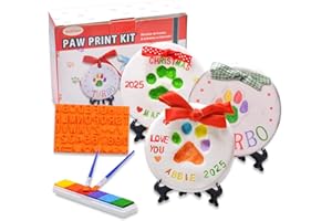 LOOBANI 3packs Dog Paw Print Ornaments Kit,DIY Pet Footprint Memorial Impression Keepsake for Puppy and Cats Owners with Light Clay & Deluxe Tool Set (Dog Paw Ornament Kit-3packs)