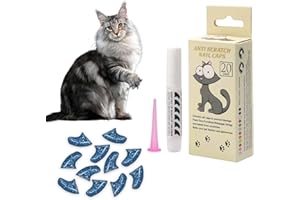 IRWU Cat Nail Caps with Glue - 20pcs Pet Kitten Cat Claw Caps Cat Claw Covers for Small Medium Large Cats - Crystal Blue L