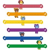 Eersida 24 Pcs Slide and Learn Number Line 0-30 Students, Chic Color | Math Tool with Animal Sliders for Kids Desk, PVC Integer Rulers for Classroom Homeschool, 16.5 X 1.5 Inch Counting Aids