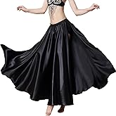MUNAFIE Belly Dance Skirt Satin Split Side Long Skirts for Women
