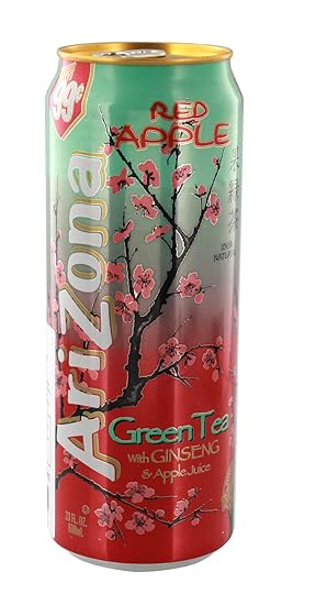 Arizona Red Apple Green Tea 23 Fl Oz 695ml 6 Cans Amazon Co