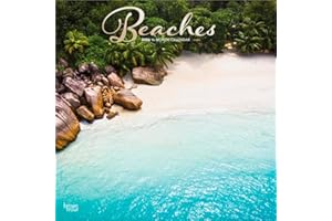 Beaches | 2026 12 x 24 Inch (Hanging) Monthly Square Wall Calendar | Foil Stamped Cover | BrownTrout | Travel Nature Tropical