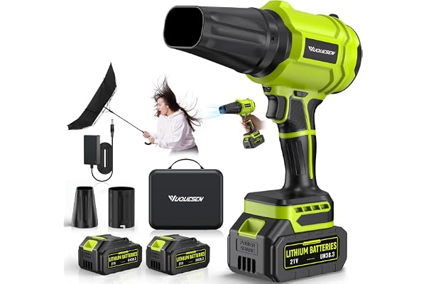 YUQUESEN 980,000 RPM Cordless Leaf Blower with Batteries & Charger - Electric Handheld Blower, Lightweight, Double Run Time f
