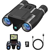 Anweller Binoculars with Camera, 12x32 High Powered Compact Binoculars for Adults and Kids, for Bird Watching, Cruise Ship, Hunting, Travel, Hiking, Sport Games, Concert, with 8GB Card