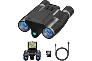 Anweller Binoculars with Camera, 12x32 High Powered Compact Binoculars for Adults and Kids, for Bird Watching, Cruise Ship, Hunting, Travel, Hiking, Sport Games, Concert, with 8GB Card