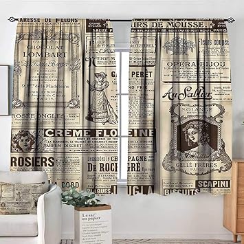 Amazon Com Anzhutwelve Paris Print Decor Curtains Historic French