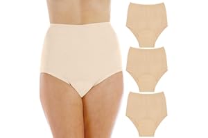 Wearever Women's Cotton Comfort Incontinence Panties for Bladder Control with Regular Absorbency - Reusable & Washable Leak Proof Underwear 150 ml (Pack of 3) (Beige) (L) (Fits Hip Sizes: 41-42")