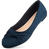 MaxMuxun Women's Flats Shoes Faux Suede Round Toe Ballet Dressy Flats Comfortable Slip On Walking Shoes