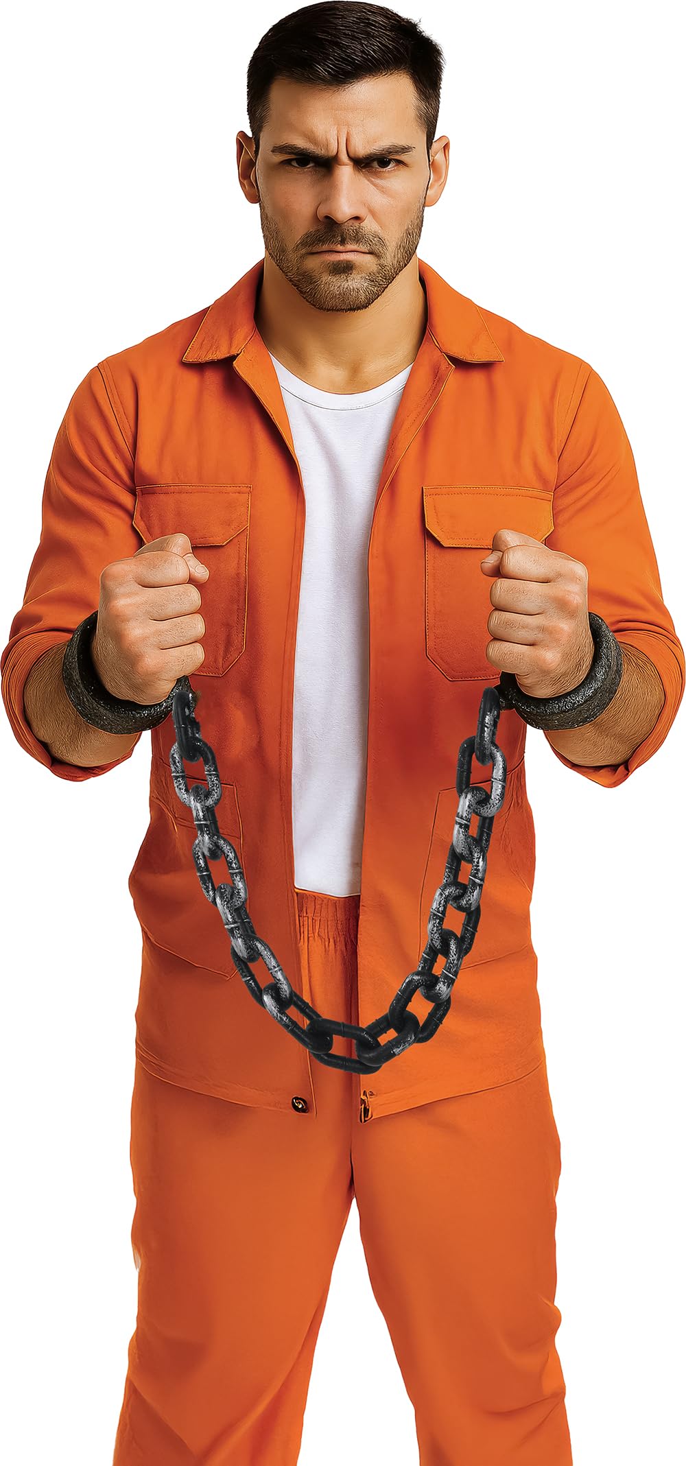 FIESTAS GUIRCA | Toy Handcuffs (35.4 in) - Fancy Dress Accessory for Halloween and Medieval Parties - Ideal for Thieves and Historical Adventures - Suitable for All Users - Silver