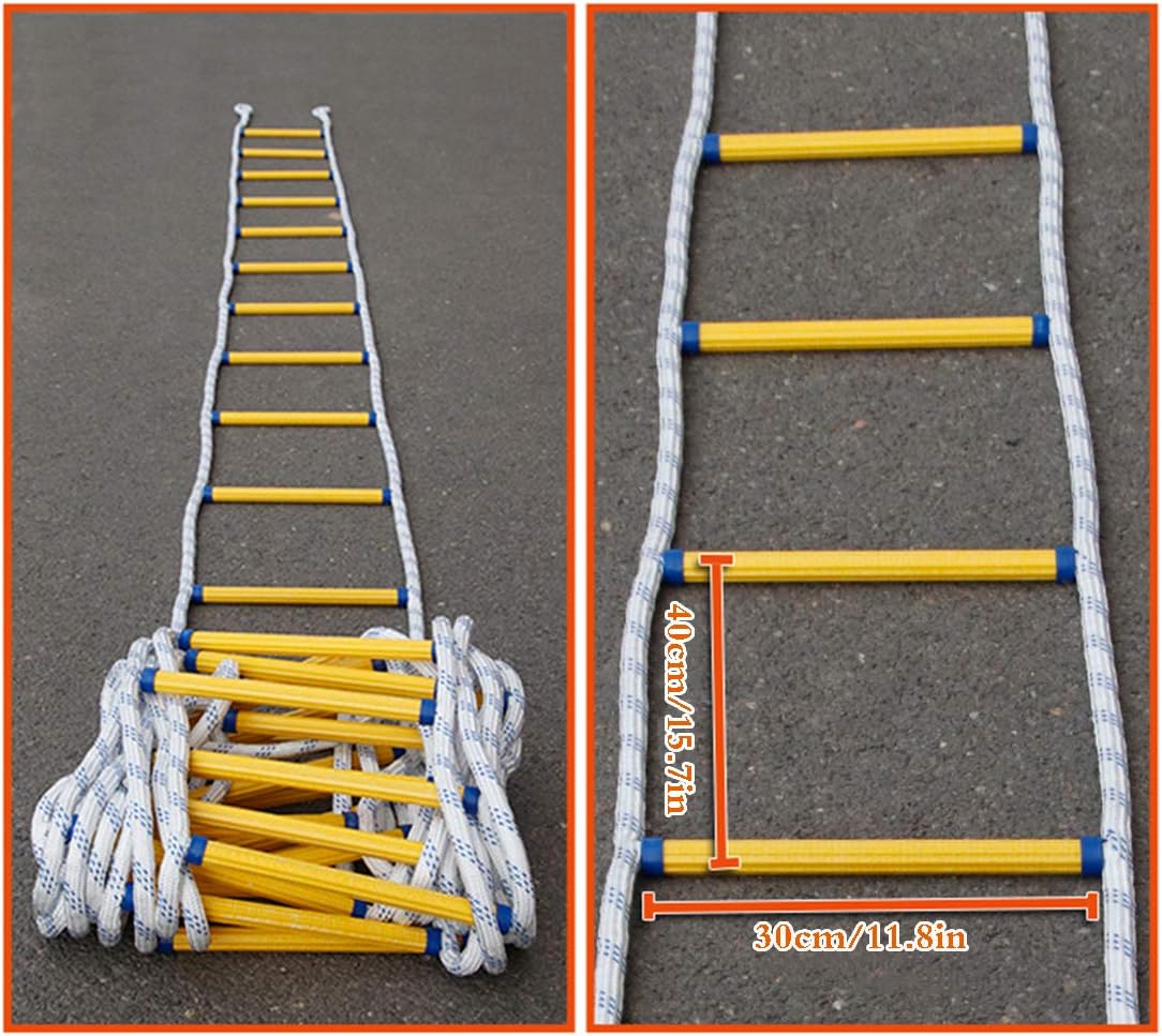 YYHJ Window fire Emergency Escape Ladder,Climbing Rope Rescue Ladders for Kids or Adult,Reusable - Weight Capacity up to 2000 Pounds: Home & Kitchen