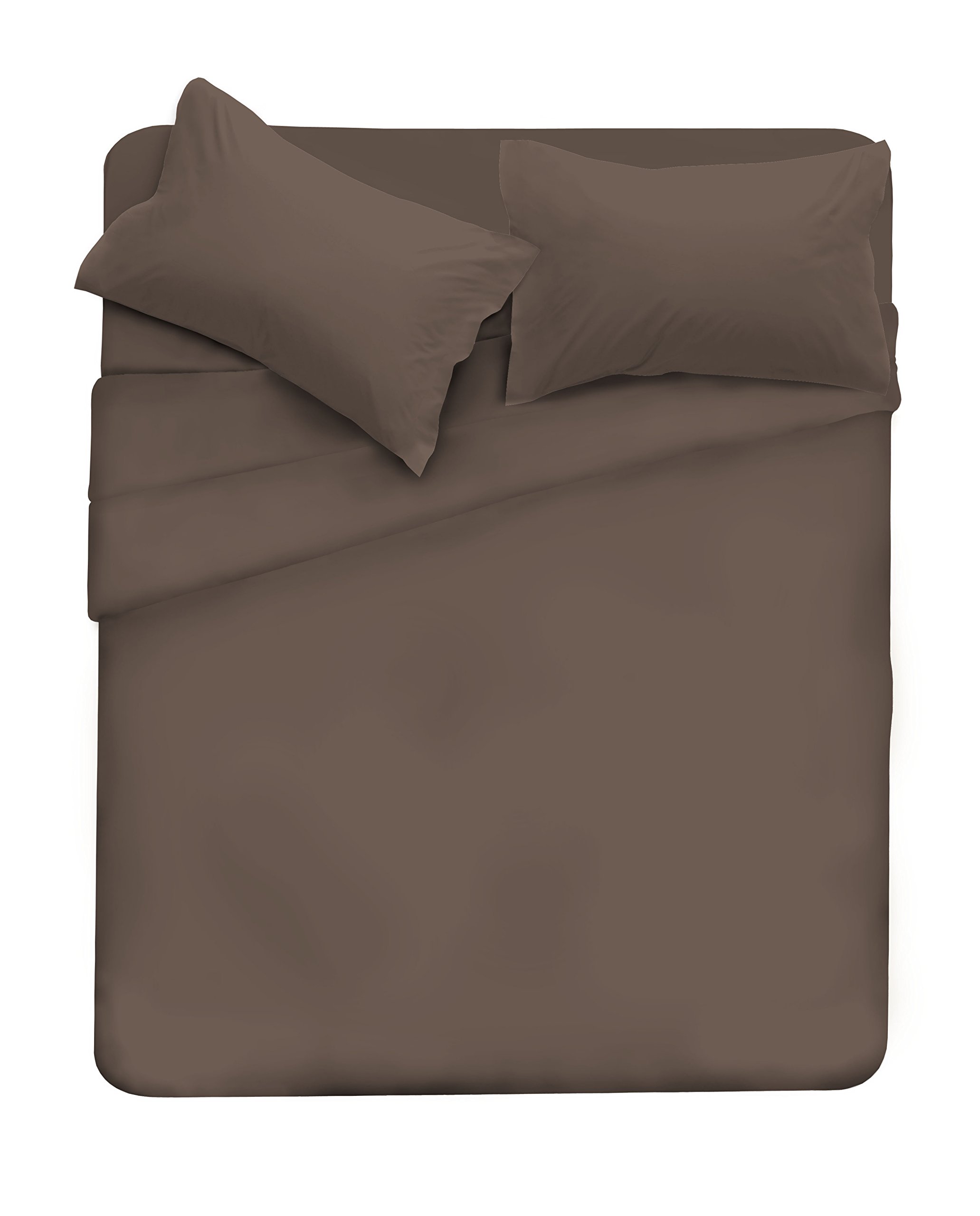 Italian Bed Linen Max Color Bed Linen Set (Flat 250x300, Fitted Sheet 170x200cm+2 Pillowcases 52x82cm), Brown, Double — image 1