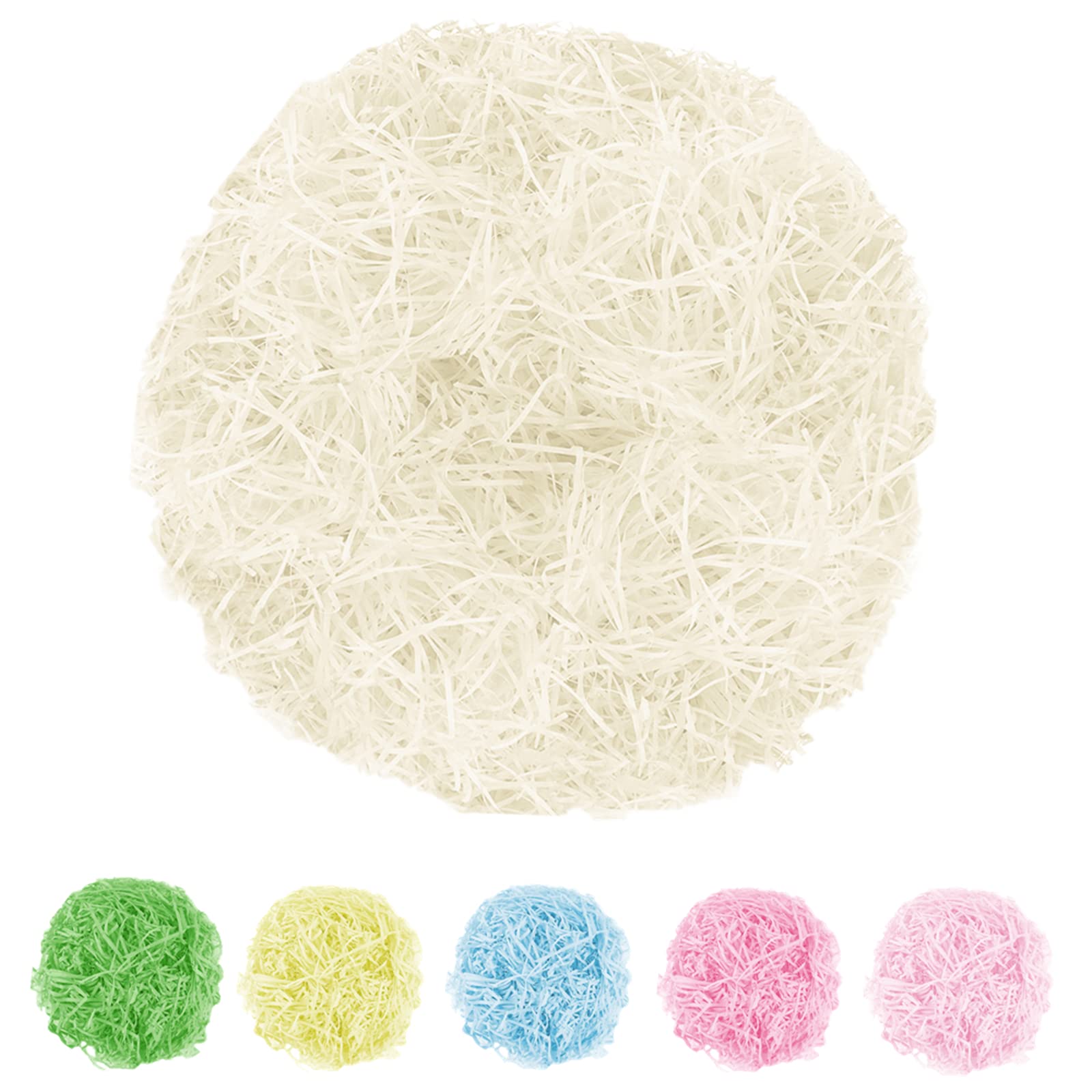 Surflyee Shredded Tissue Paper White, 100 Grams Tissue Paper, Raffia Gift Filler Paper, Great for Gift Boxes, Hamper Basket Filling, Birthday Party Decorations (Off White)