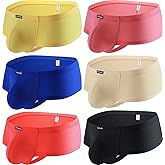 Hanhepee Men's High Stretch Low Waistline Cheeky Boxer Briefs Sexy Brazilian Back Mens Underwear Mini Cheek Thong