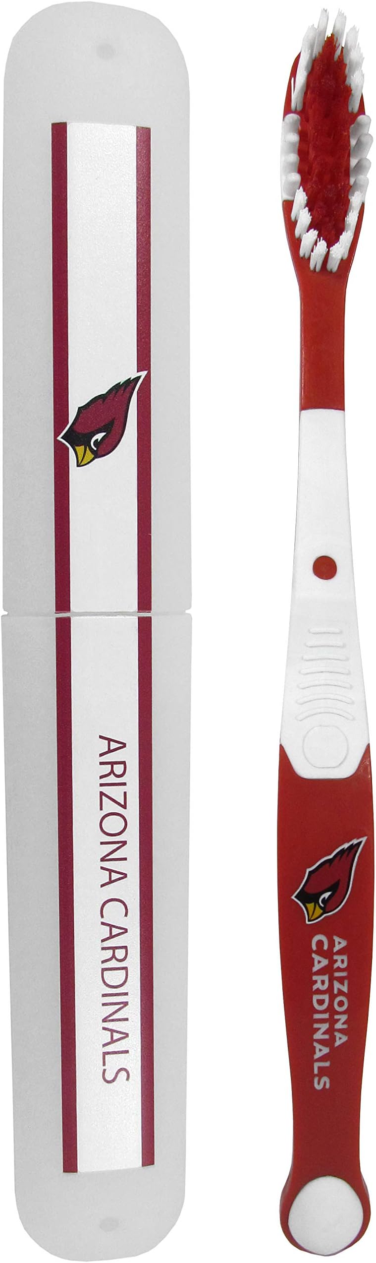 Siskiyou Sports NFL Arizona Cardinals Unisex Travel Set Toothbrush and Travel Case, White, One Size