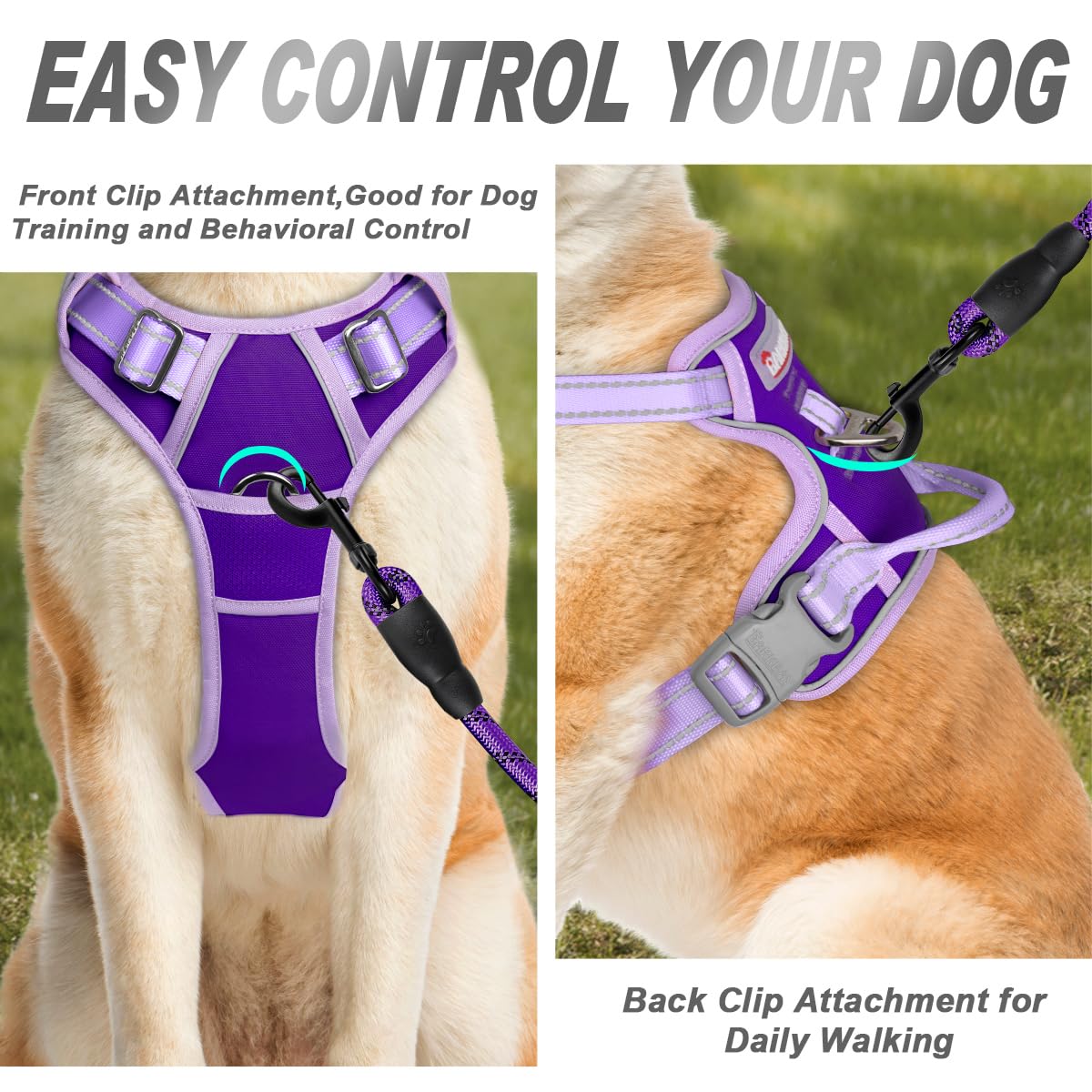 Condition photo showing New/Like New for barkbay no pull dog harness front clip heavy duty reflective easy control handle for large dog walki