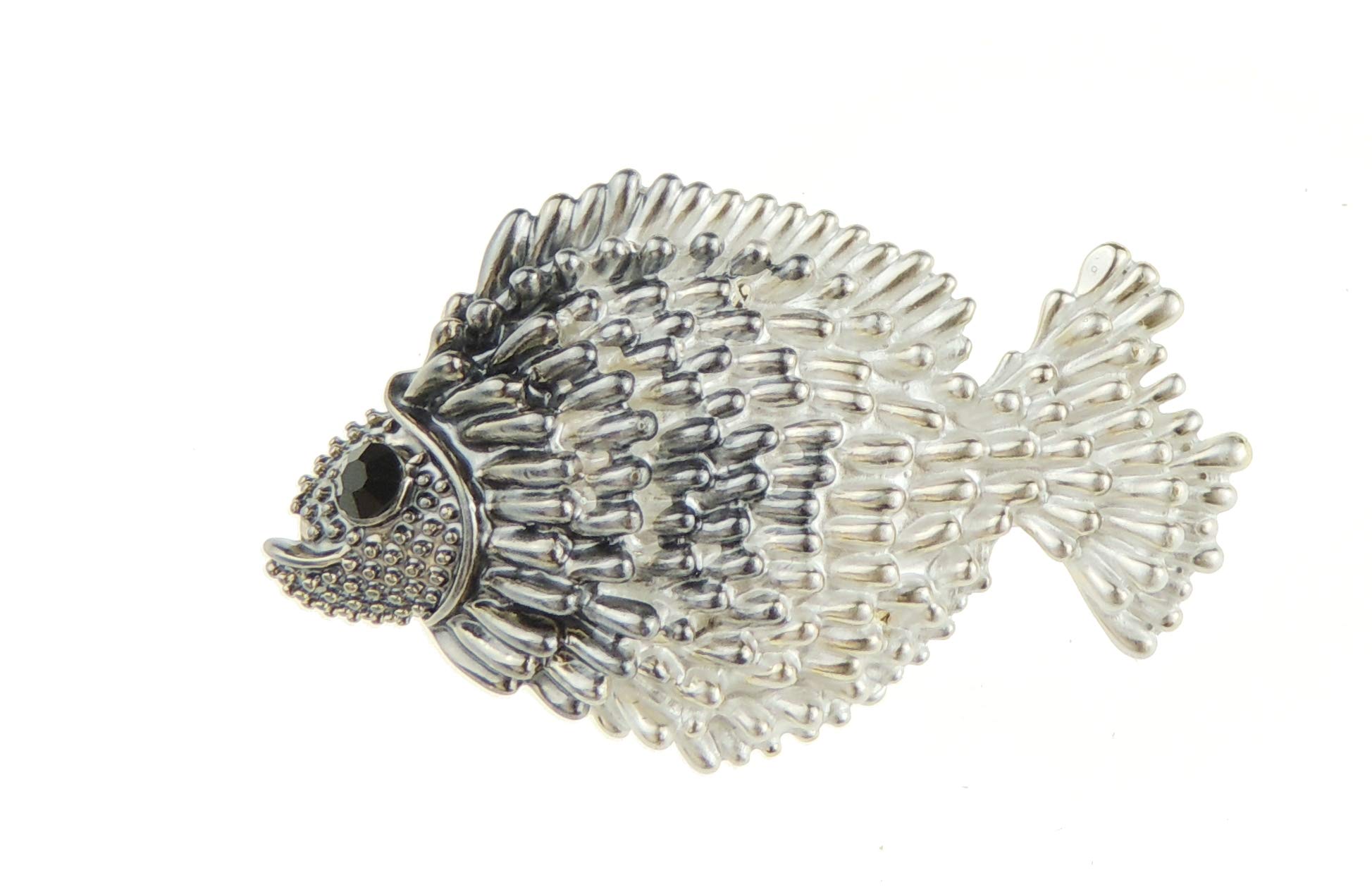 Cute Womens Wedding Christmas Birthday Gift Coat Scarf Coat Jacket Shawl Mother Groom Bride 3D Speckled Enamel Scorpion Tropical Piranha Fish Brooch Badge Breastpin Corsage Pin (Grey)