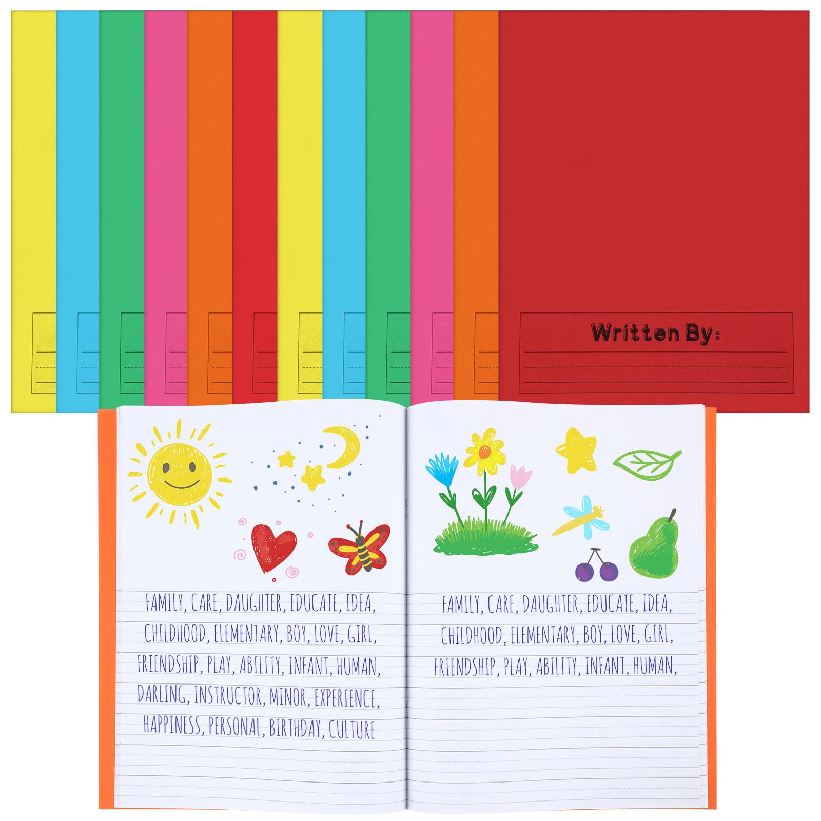 Photo 1 of ***BENT BOOKS***Henoyso 12 Pcs Primary Composition Notebook K-2 9 3/4 x 7 1/2 Inch Primary Journal, Back to School Supplies, Bulk Blank Writing Book for Kid to Write Draw Journal 60 Page Notebooks (Colorful)