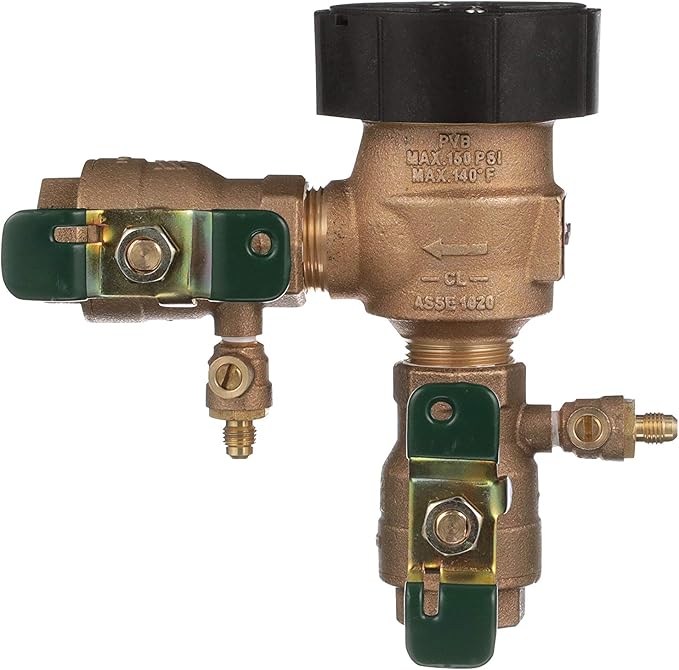 Watts 0388002 Pressure Vacuum Breaker W/QT Ball Valve, 1", Faucet