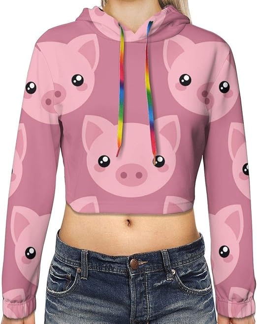 crop top pink hoodie