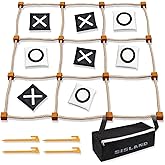 Sisland Giant Tic Tac Toe Outdoor Game, 4ft x 4ft Large Bean Bag Toss Game for Kids 8-12, Yard Backyard Camping Lawn Games for Adults